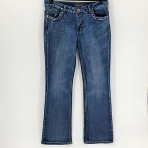 Revolt‎ blue jeans, size 12, bling..Light distressed. Y2K Enbrodery.